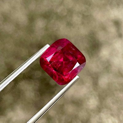 5.15 carats Rubelite Tourmaline Stone Cushion Cut Afghan Gemstone