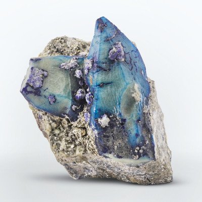 Rare Bi color Afghanite crystals on Calcite with Pyrite from Afghanistan